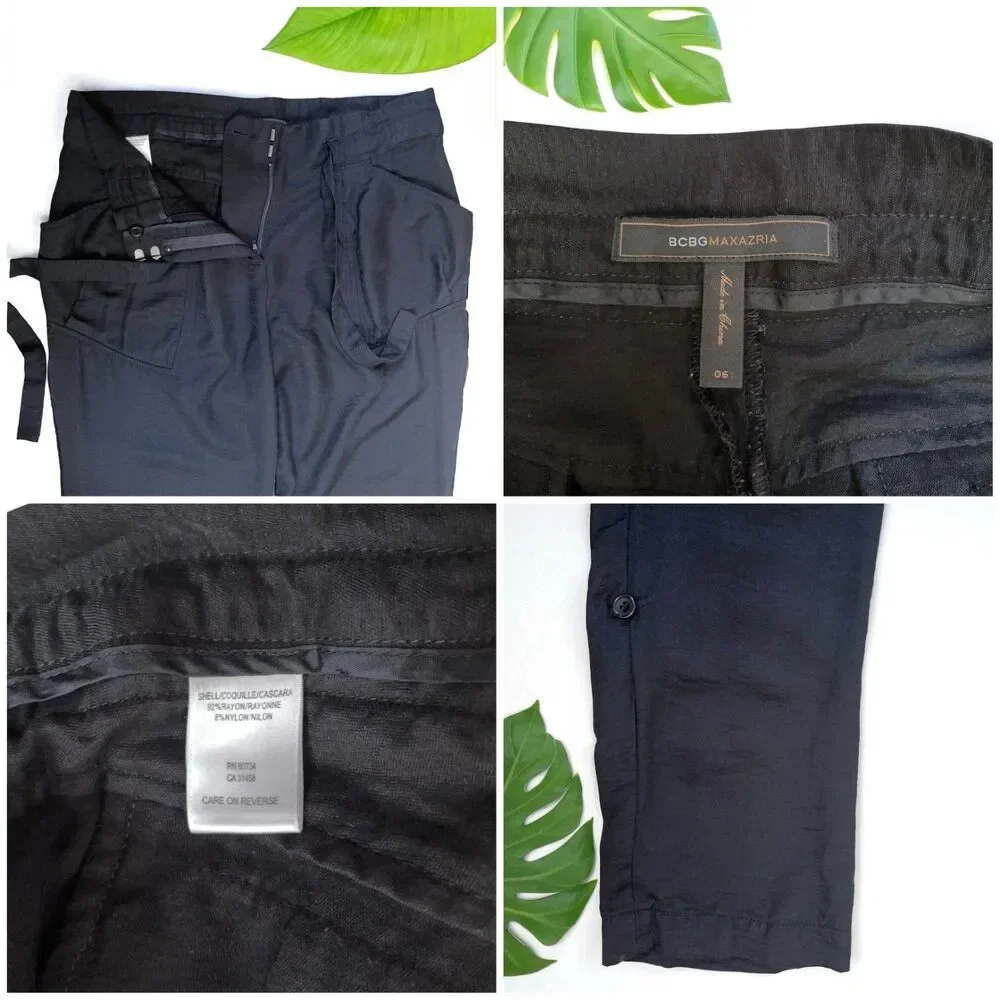 BCBGMaxAzria Fiona Paperbag Tie-Waist Joggers | Adjustable Length Pants - Picture 10 of 10